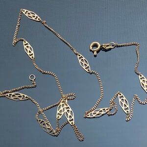 Vintage Italian 14k Yellow Gold Infinity Filigree Necklaces